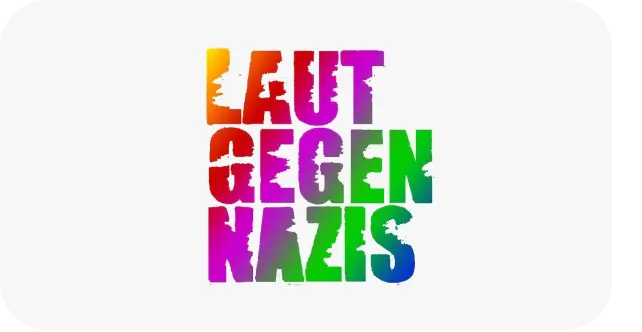 Logo: Das Logo von Laut gegen Nazis befindet sich in einer weißen Box.